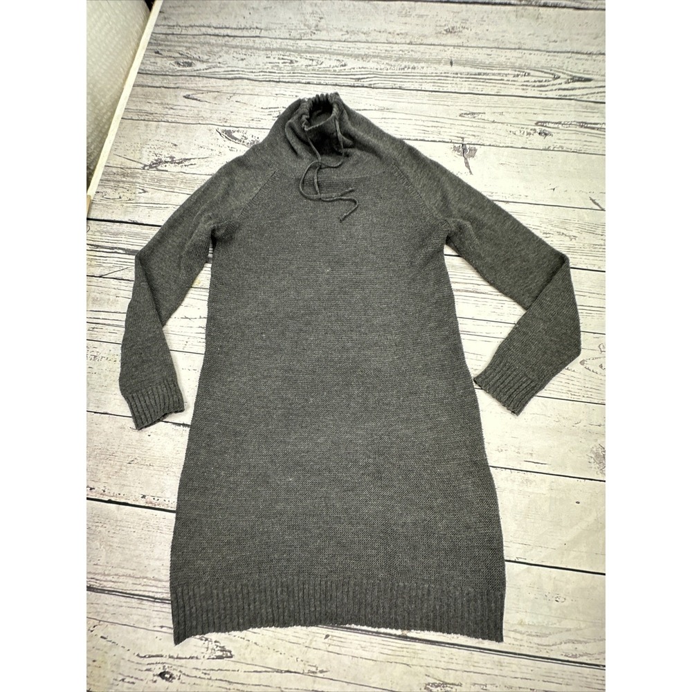 Paper Crane Women Charcoal Gray Knit Cowl Neck Sweater Dress Size Medium